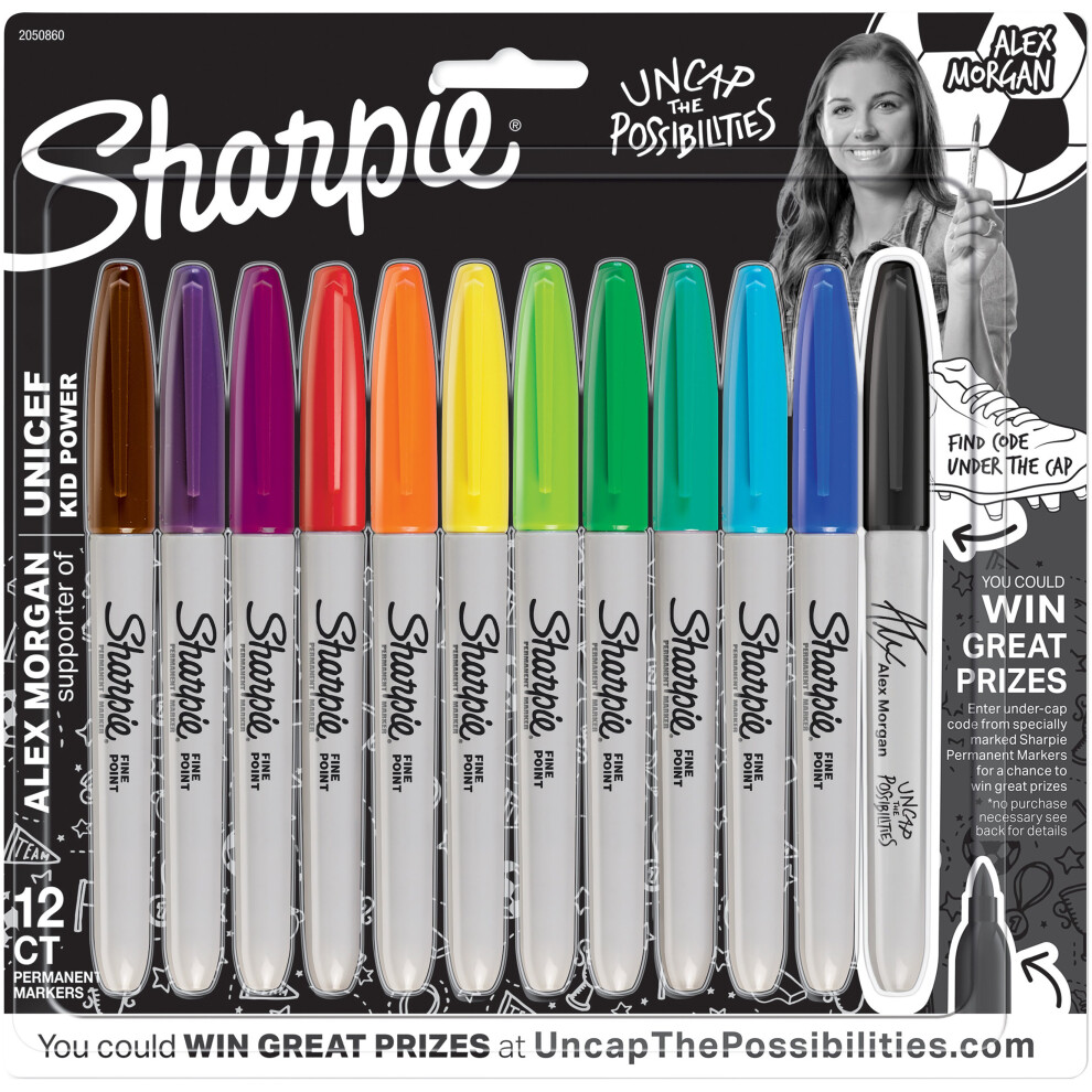 Sharpie Fine Point Permanent Markers 12/Pkg-Assorted Colors