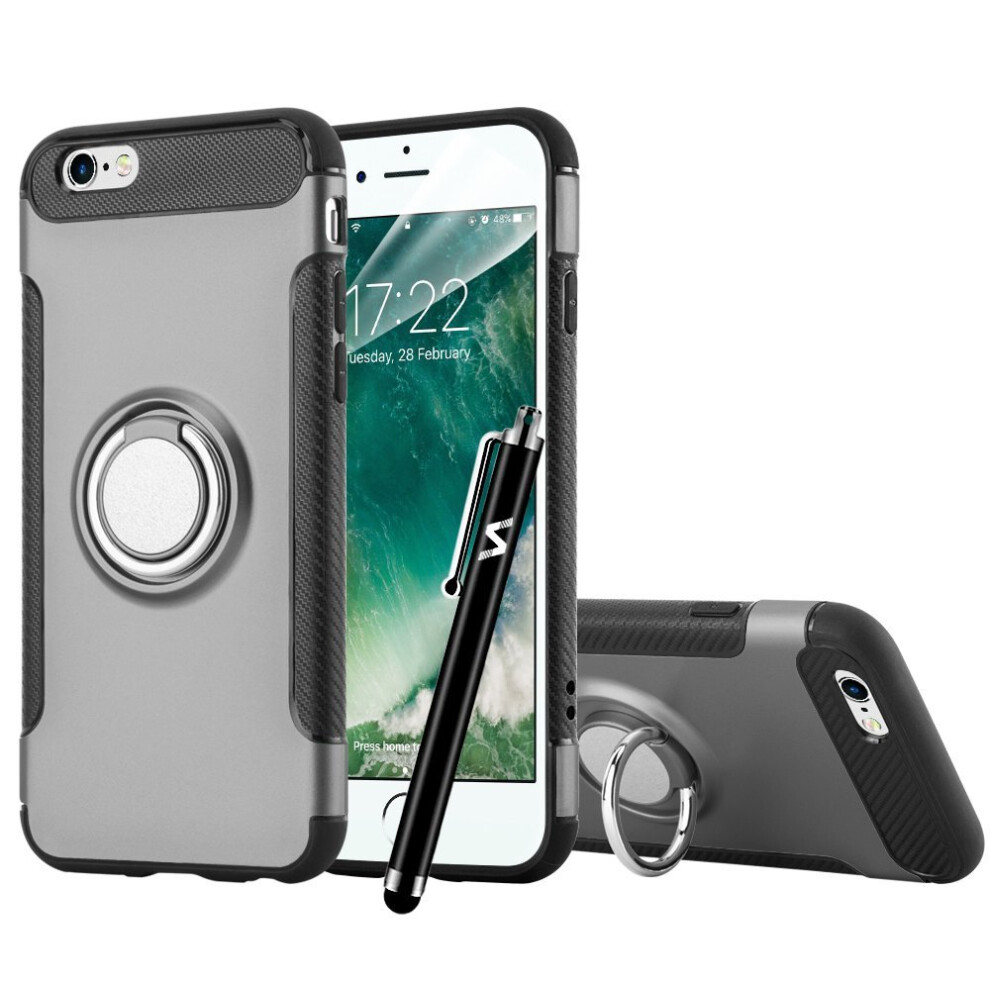 (Grey) For Iphone 6 / 6S Magnetic Shockproof Case Cover Grey 5060566910903