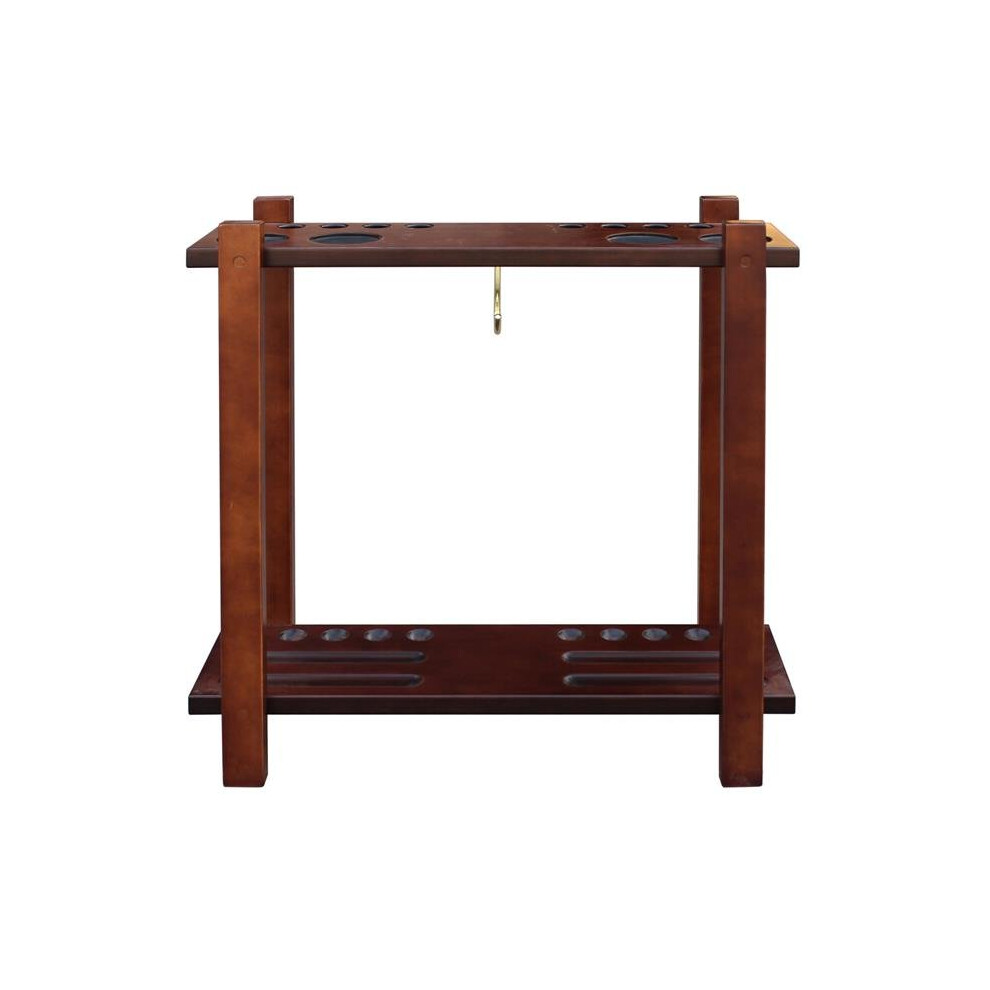 Carmelli NG2567W Classic Floor Billiard Pool Cue Rack, Antique Walnut