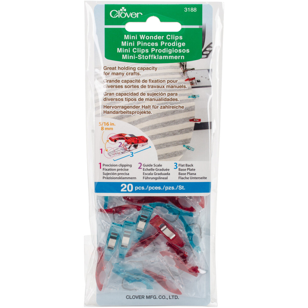 Mini Wonder Clips-Red & Blue 20/Pkg