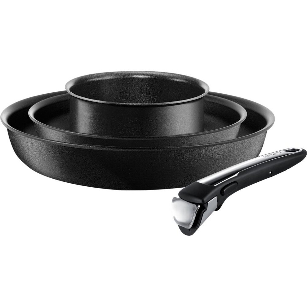 TEFAL Ingenio L3209645 4-Piece Cookware Set - Black, Black