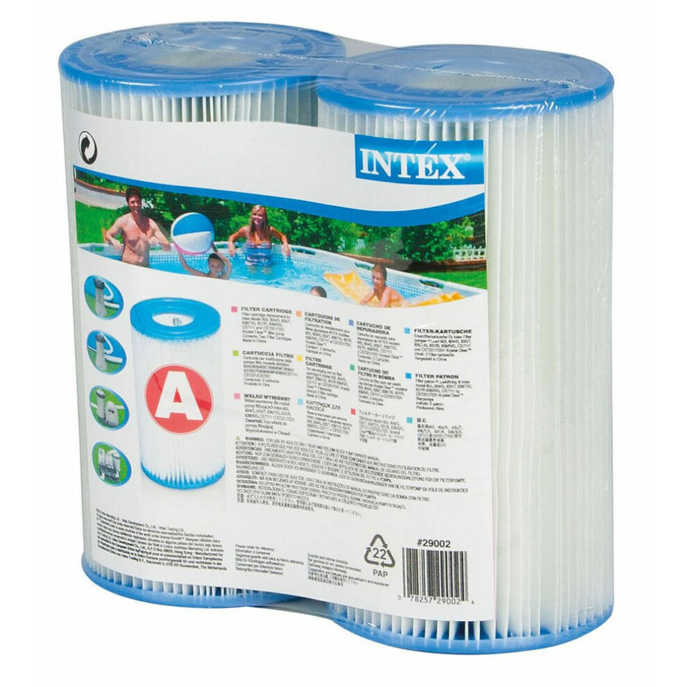 (2 x Filter Cartridges) Intex Type A Replacement Filter Pump Cartridge (1/2/3/6)