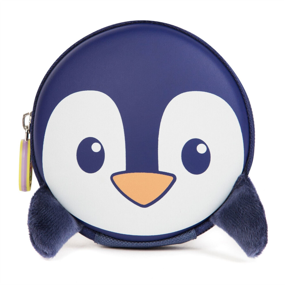 boppi Tiny Trekker Kids Coin Purse Travel Wallet - Blue Penguin