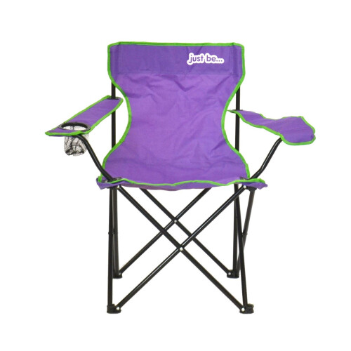 Folding Camping Chair for Adults and Kids Purple with Green trim Lightweight Foldable Chair Suitable for Outdoors From just be