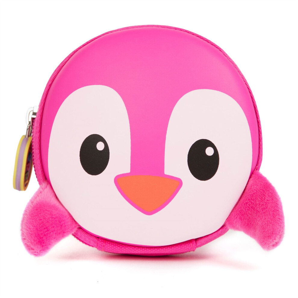 boppi Tiny Trekker Kids Coin Purse Travel Wallet - Pink Penguin