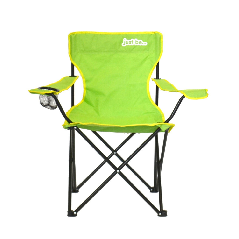 Folding Camping Chair for Adults and Kids Light Green with Yellow trim Lightweight Foldable Chair Suitable for Outdoors From just be
