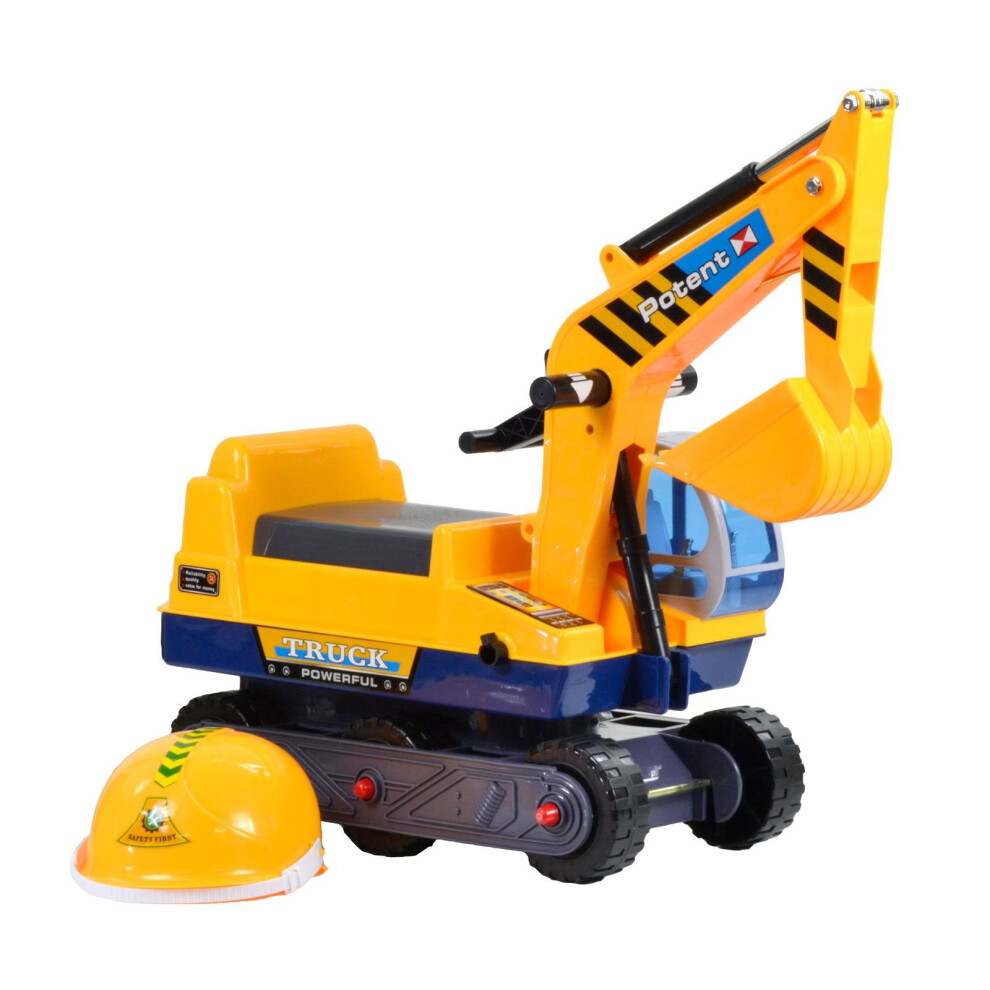 boppi Ride On Children's Digger with Hard-Hat - Yellow