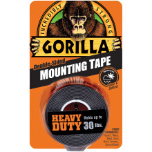 Gorilla dubbelzijdige, zware montagetape 1""X60""-zwart