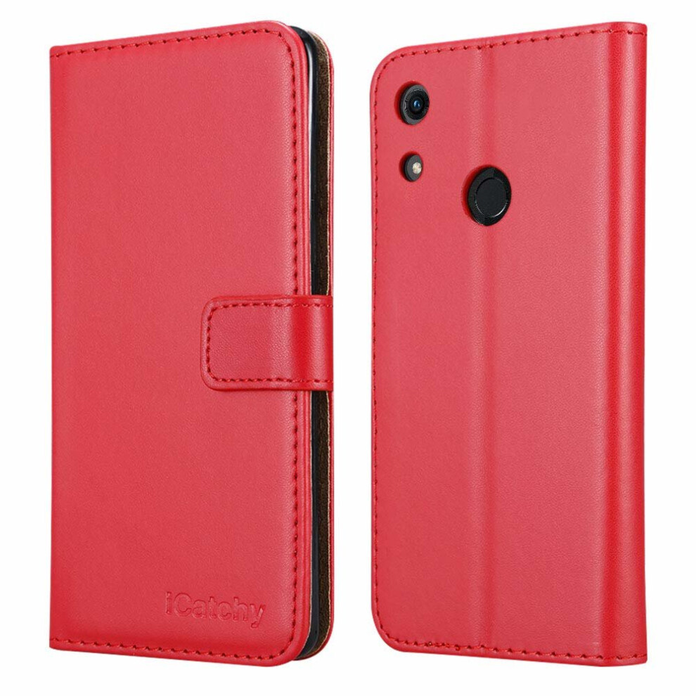 (Red) For Huawei Y6 2019 Leather Wallet Protective Case