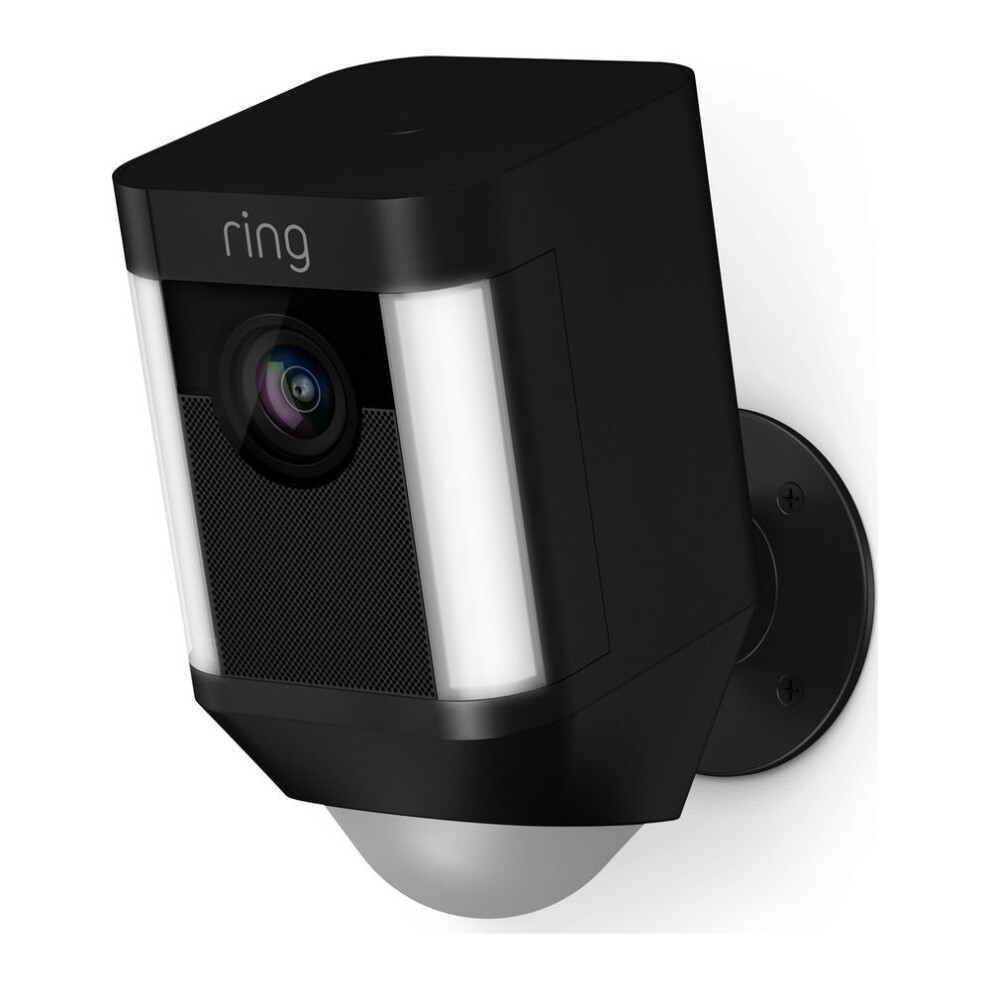 Ring Spotlight Stick Up Cam | Battery Outdoor HD Security Camera with Light - Black