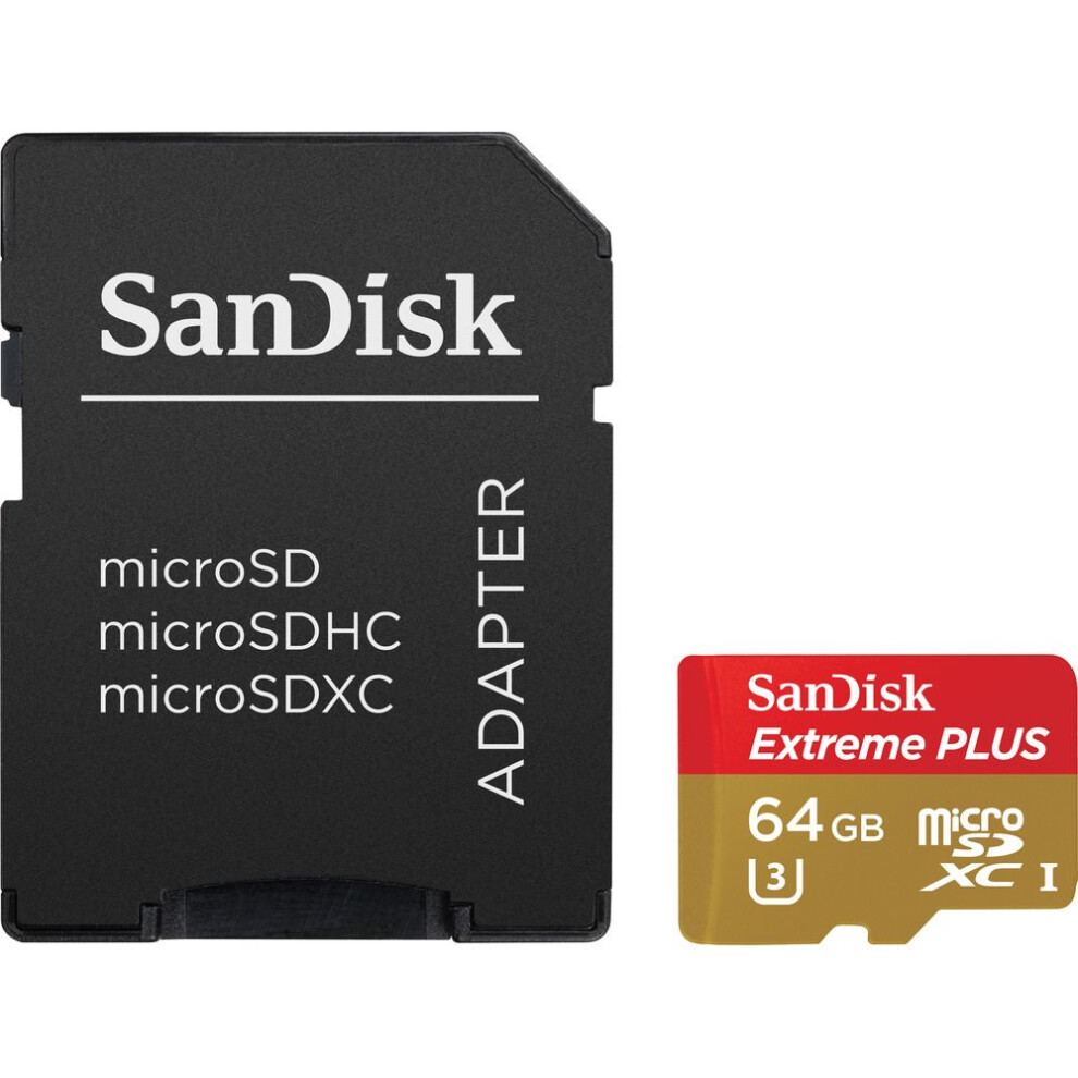 SANDISK Extreme Plus Class 10 microSD Memory Card - 64 GB