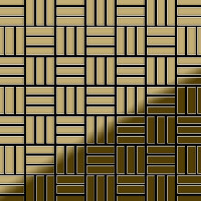 Metal Mosaic Tile Titanium Gold mirror gold 1.6mm Basketweave-Ti-GM