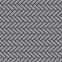 Metal Mosaic Tile Stainless Steel matt grey 1.6mm Herringbone-S-S-MA