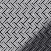 Metal Mosaic Tile Stainless Steel mirror grey 1.6mm Herringbone-S-S-M