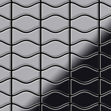 Metal Mosaic Tile Stainless Steel mirror grey 1.6mm Kismet & Karma-S-S-M