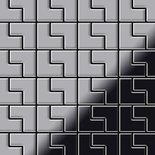 Metal Mosaic Tile Stainless Steel marine brushed grey 1.6mm Kink-S-S-MB