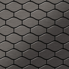 Metal Mosaic Tile Titanium Smoke brushed dark grey 1.6mm Karma-Ti-SB