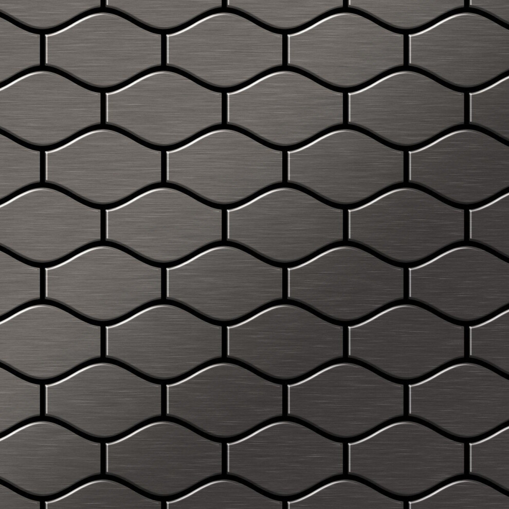 Metal Mosaic Tile Titanium Smoke Brushed Dark Grey 1.6Mm Karma-Ti-Sb 4250691728592