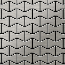 Metal Mosaic Tile Stainless Steel marine brushed grey 1.6mm Kismet-S-S-MB