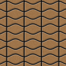 Metal Mosaic Tile Titanium Amber brushed copper 1.6mm Kismet & Karma-Ti-AB