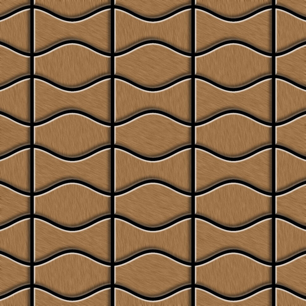 Metal Mosaic Tile Titanium Amber Brushed Copper 1.6Mm Kismet & Karma-Ti-Ab 4250691728974