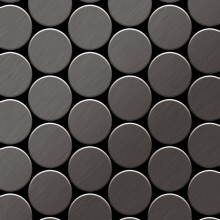 Metal Mosaic Tile Titanium Smoke brushed 1.6mm Medallion-Ti-SB