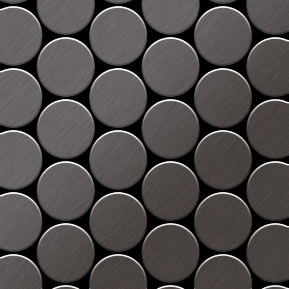 Metal Mosaic Tile Titanium Smoke Brushed 1.6Mm Medallion-Ti-Sb 4250691729292