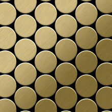 Metal Mosaic Tile Titanium Gold brushed gold 1.6mm Medallion-Ti-GB