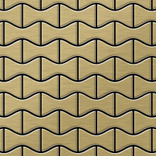 Metal Mosaic Tile Titanium Gold brushed gold 1.6mm Kismet-Ti-GB