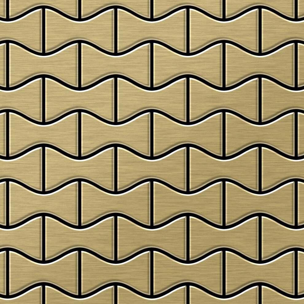Metal Mosaic Tile Titanium Gold Brushed Gold 1.6Mm Kismet-Ti-Gb 4250691728851