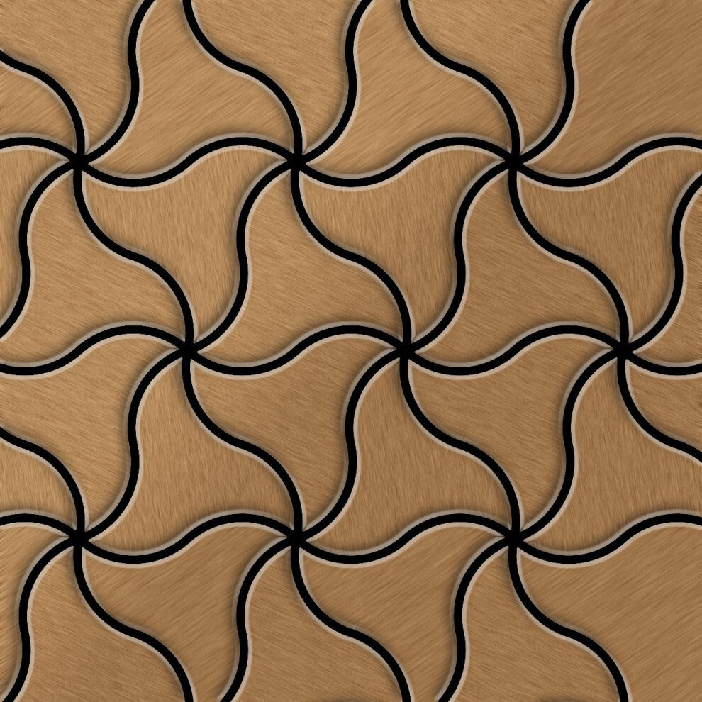 Metal Mosaic Tile Titanium Amber Brushed Copper 1.6Mm Ninja-Ti-Ab 4250691729537
