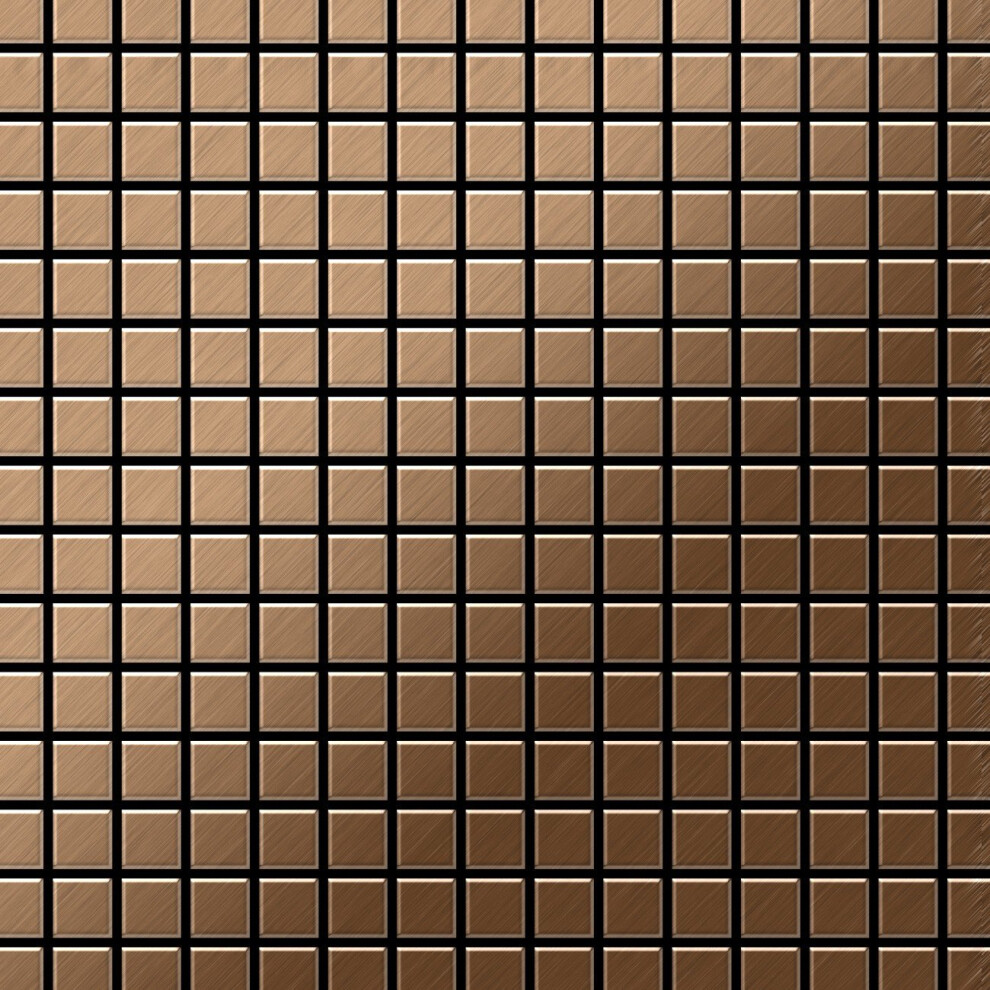 Metal Mosaic Tile Titanium Amber Brushed Copper 1.6Mm Mosaic-Ti-Ab 4250691729391