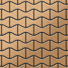 Metal Mosaic Tile Titanium Amber brushed copper 1.6mm Kismet-Ti-AB