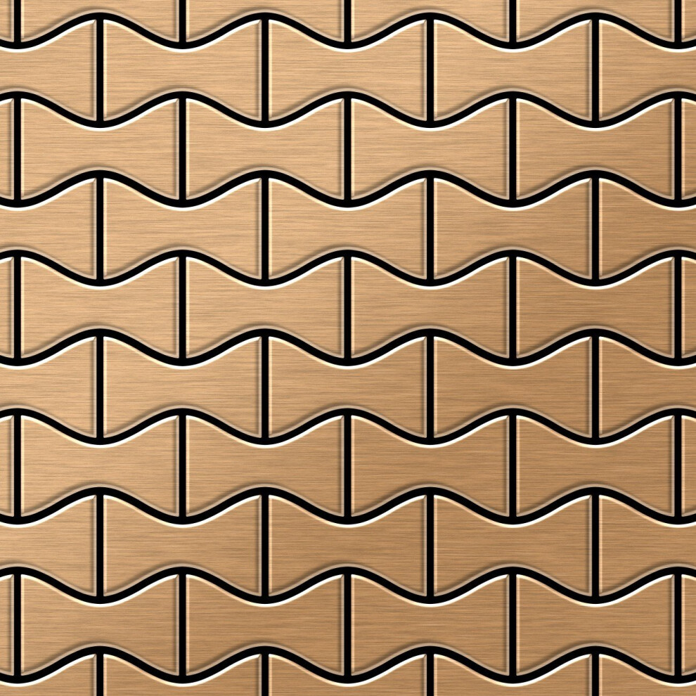 Metal Mosaic Tile Titanium Amber Brushed Copper 1.6Mm Kismet-Ti-Ab 4250691728837