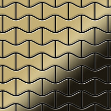 Metal Mosaic Tile Titanium Gold mirror gold 1.6mm Kismet-Ti-GM