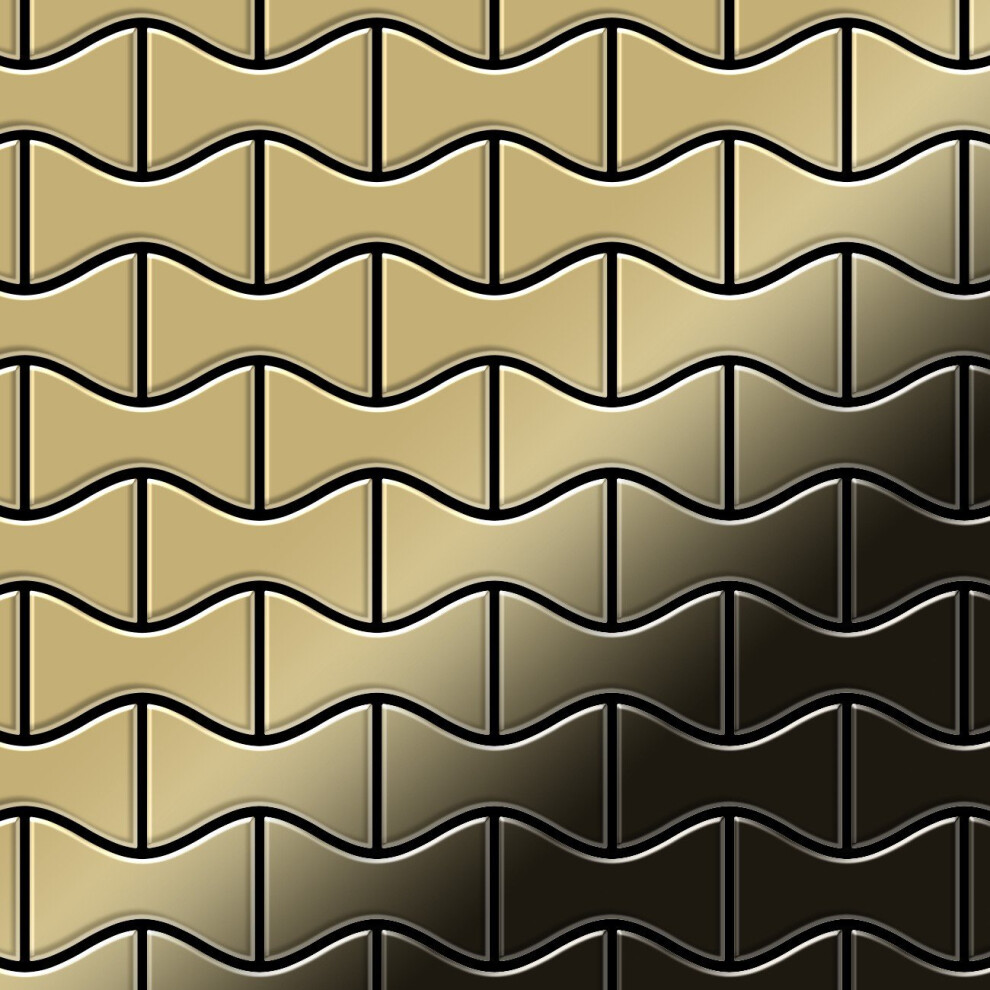 Metal Mosaic Tile Titanium Gold Mirror Gold 1.6Mm Kismet-Ti-Gm 4250691728868