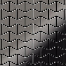 Metal Mosaic Tile Titanium Smoke mirror dark grey 1.6mm Kismet-Ti-SM