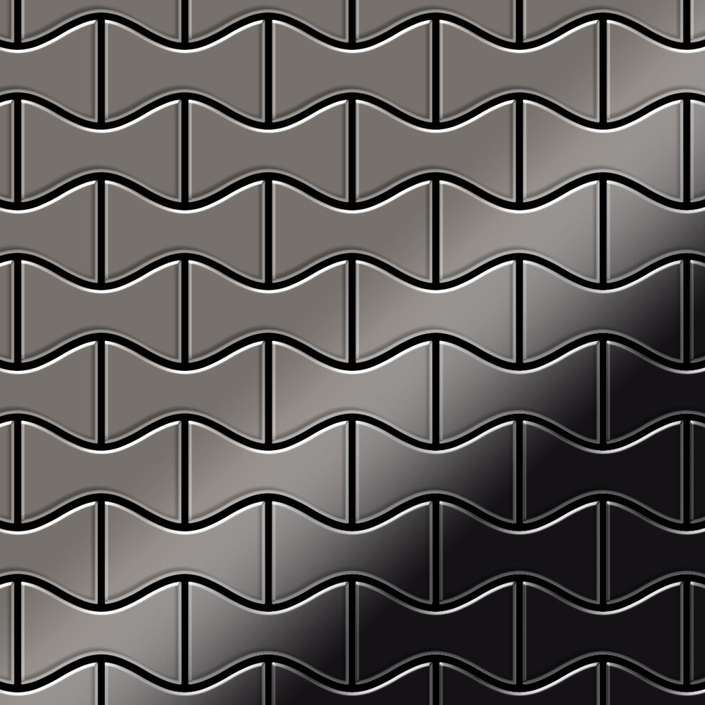 Metal Mosaic Tile Titanium Smoke Mirror Dark Grey 1.6Mm Kismet-Ti-Sm 4250691728882