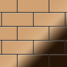 Metal Mosaic Tile Titanium Amber mirror copper 1.6mm Subway-Ti-AM
