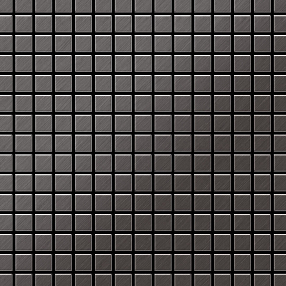 Metal Mosaic Tile Titanium Smoke Brushed Dark Grey 1.6Mm Mosaic-Ti-Sb 4250691729438