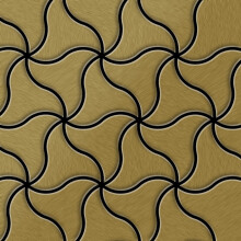 Metal Mosaic Tile Titanium Gold brushed gold 1.6mm Ninja-Ti-GB