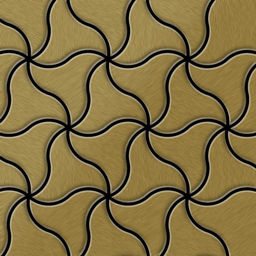 Metal Mosaic Tile Titanium Gold Brushed Gold 1.6Mm Ninja-Ti-Gb 4250691729551