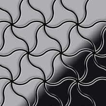 Metal Mosaic Tile Stainless Steel mirror grey 1.6mm Ninja-S-S-M