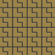 Metal Mosaic Tile Titanium Gold brushed gold 1.6mm Kink-Ti-GB