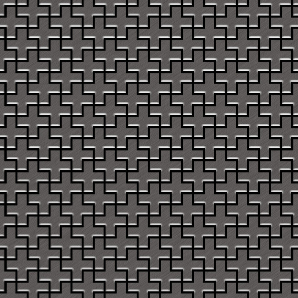 Metal Mosaic Tile Titanium Smoke Brushed 1.6Mm Swiss Cross-Ti-Sb 4250691730137