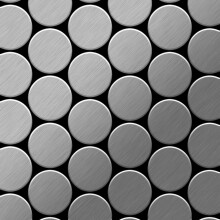 Metal Mosaic Tile Stainless Steel marine brushed grey 1.6mm Medallion-S-S-MB