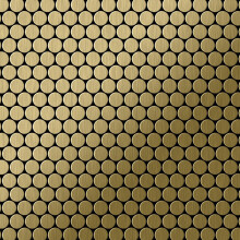 Metal Mosaic Tile Titanium Gold brushed gold 1.6mm Penny-Ti-GB