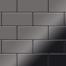 Metal Mosaic Tile Titanium Smoke mirror dark grey 1.6mm Subway-Ti-SM