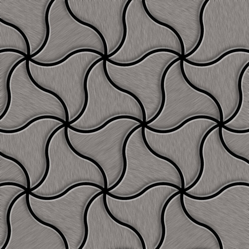 Metal Mosaic Tile Titanium Smoke Brushed Dark Grey 1.6Mm Ninja-Ti-Sb 4250691729575