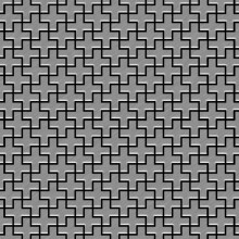Metal Mosaic Tile Stainless Steel brushed grey 1.6mm Swiss Cross-S-S-B